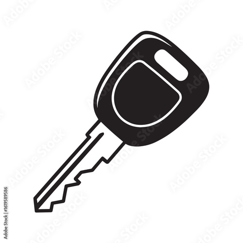 Black car key icon illustration vector
