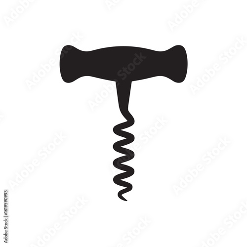 Black corkscrew silhouette tool wine