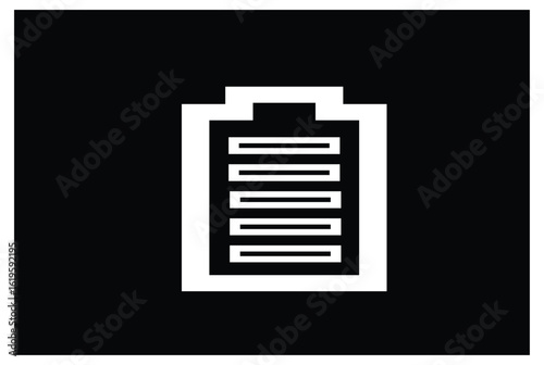 Icon of a clipboard with paper lines, suitable for task apps, note-taking platforms, or medical and admin dashboards.