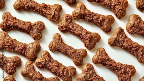 Freeze Dried Dog Treats. Chocolate dog bone cookies pattern
