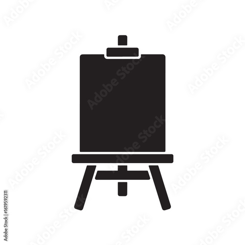 Black easel silhouette painting drawing