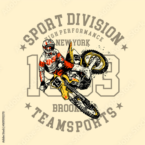 motocross rider vector illustration