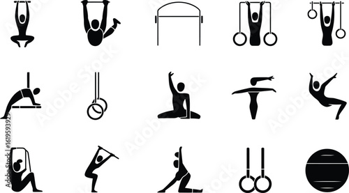 Gymnastics poses icons