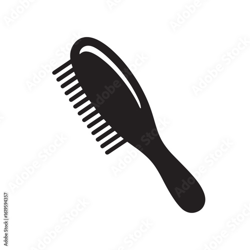 Black hairbrush icon grooming styling