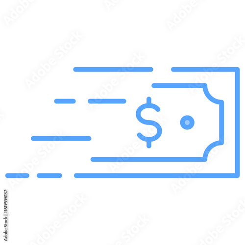  Money Flow Blue Icon