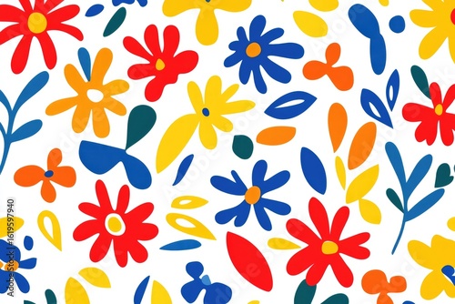 Wallpaper Mural Vibrant, abstract floral pattern Torontodigital.ca