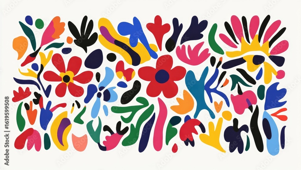 Fototapeta premium Vibrant abstract floral design