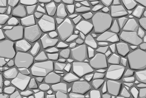 Stone wall texture, grey cobblestone surface, natural masonry background, abstract stonework design	