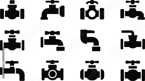 Taps and faucets icons