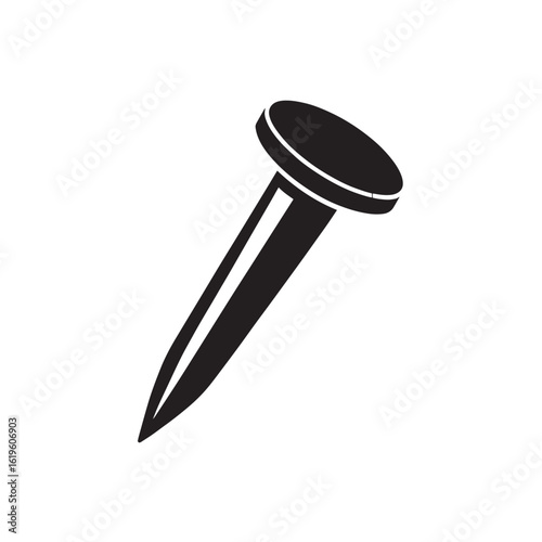Black tack nail icon vector