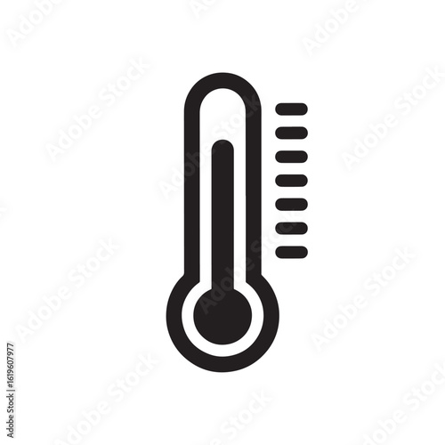 Black thermometer silhouette with temperature markings measurement weather