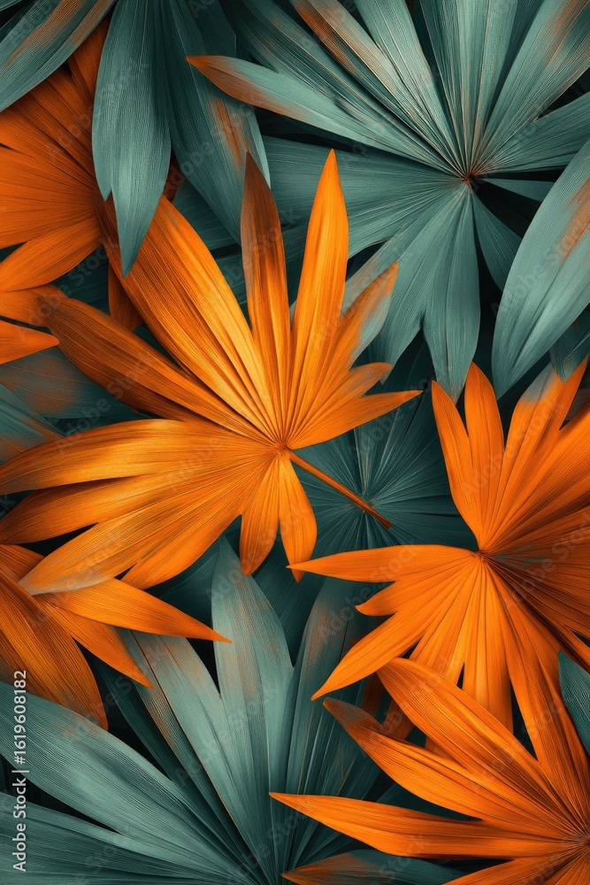 Fototapeta premium Close-up of vibrant tropical leaves
