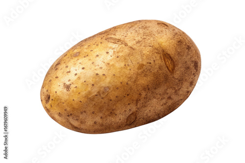 Single russet potato isolated on transparent background