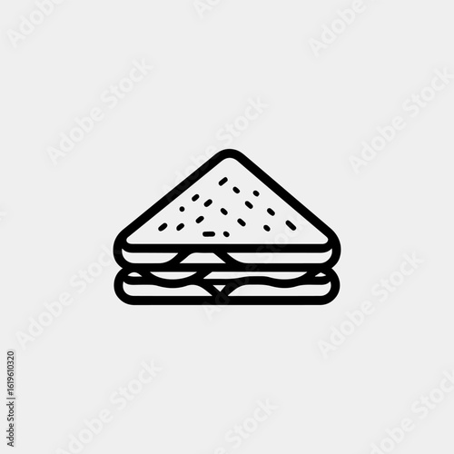 Simple Line Art Illustration of a Delicious Sandwich.