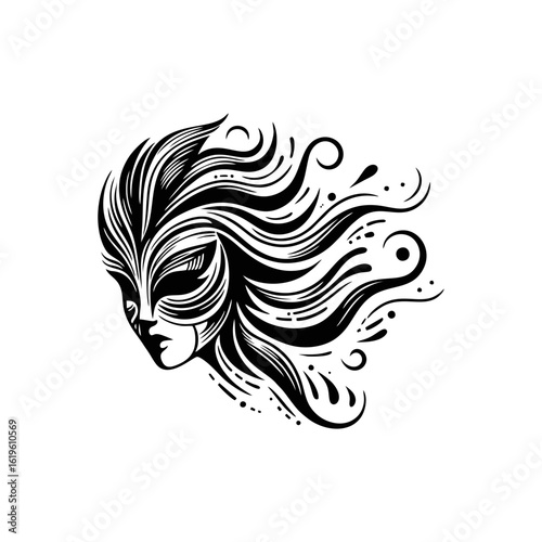 Wallpaper Mural Dancer tribal masks, flowing lines and dynamic shapes Torontodigital.ca