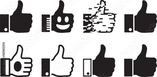 Hand thumbs up icons gesture approval like