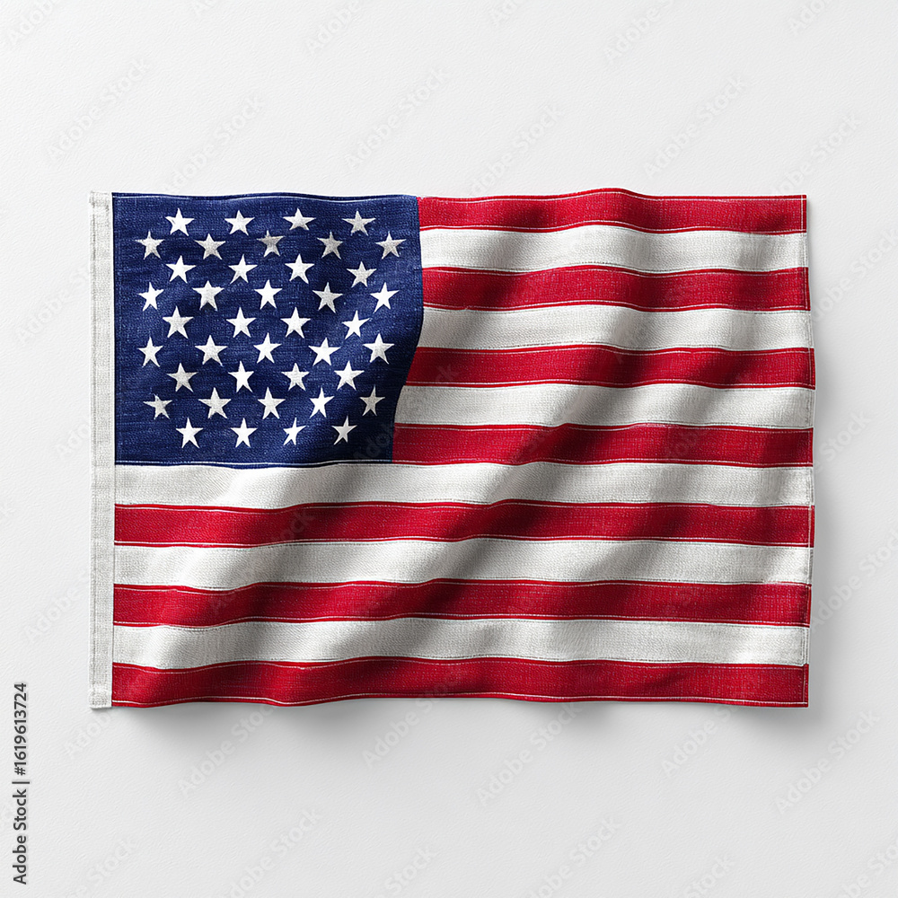 Obraz premium American flag isolated on white made with generative AI