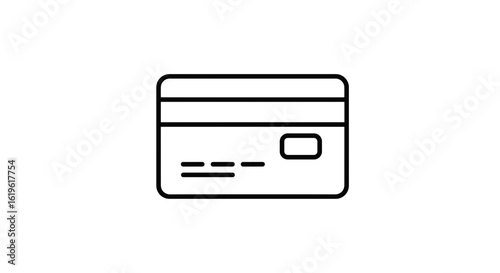 Credit card icon in black outline on white background