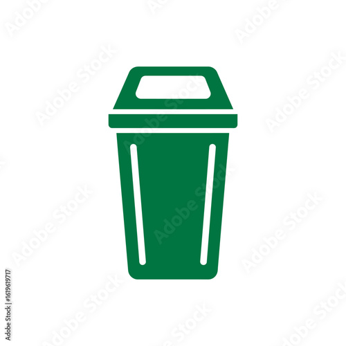 Green compost bin vector icon for recycling and waste management