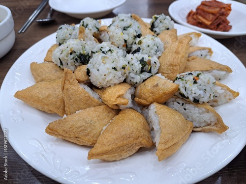 korean rice ball in the dish
