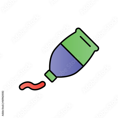 Oil Paint Tube Lineal Color Icon: Artist Painting & Fine Art Medium Symbol