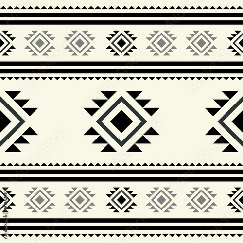 Geometric tribal pattern with diamond and triangle motifs in black grey and cream colors geometric ethnic pattern
