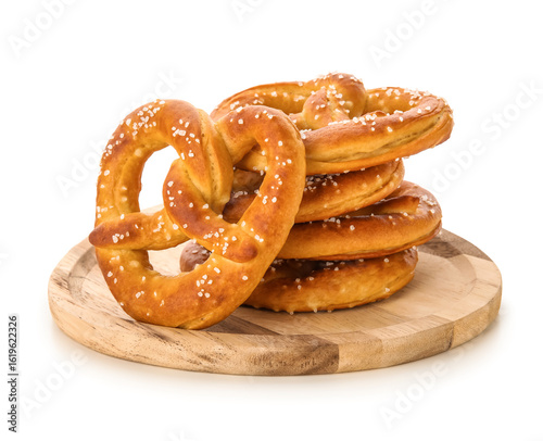 Wooden plate with tasty sal...