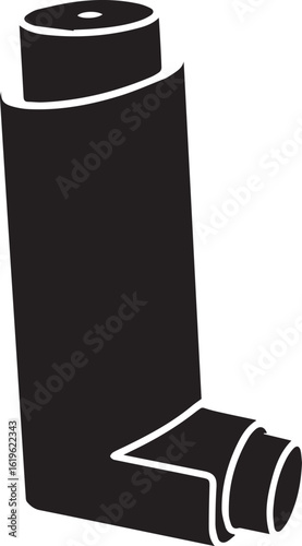 Black inhaler medical device with white outline asthma respiratory