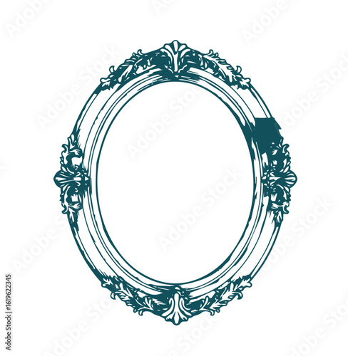 Circular round floral mandala like vintage decorative Baroque ornament elements. Drawing marble stone for fashion scarf, print, fabric design. Vector