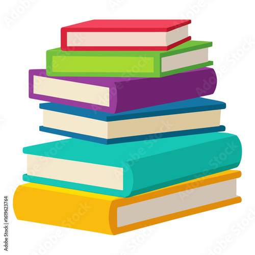stack of colorful books