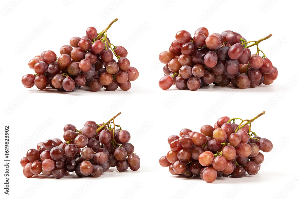 Obraz premium sweet red grapes isolated on white background.