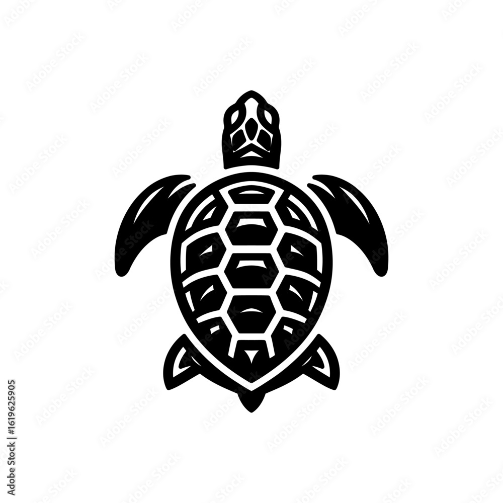 Fototapeta premium Turtle Emblem Design in Black