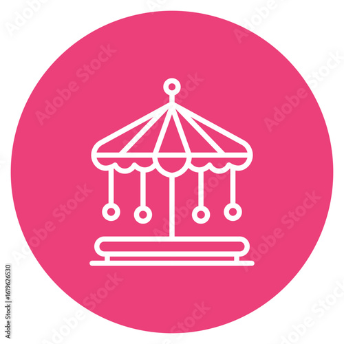 Carousel icon vector image. Can be used for Amusement Park.