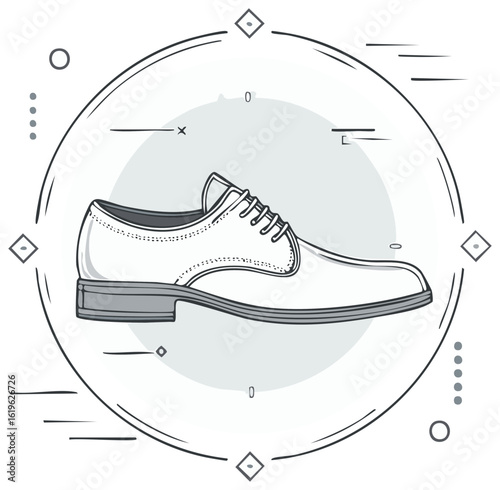 Elegant Leather Oxford Shoe Illustration for Men's Fashion and Formal Wear