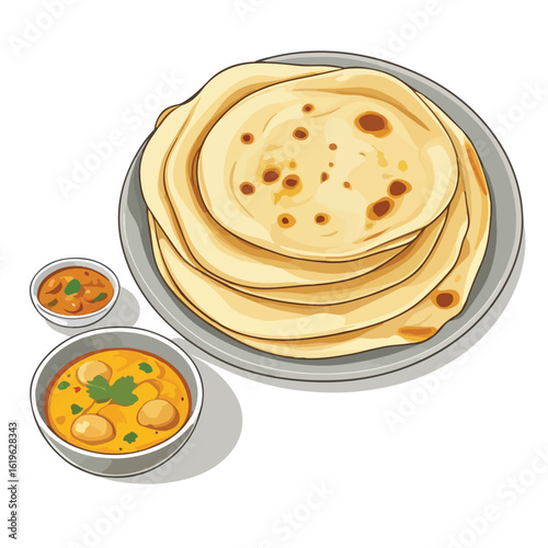 Indian Roti Prata Vector