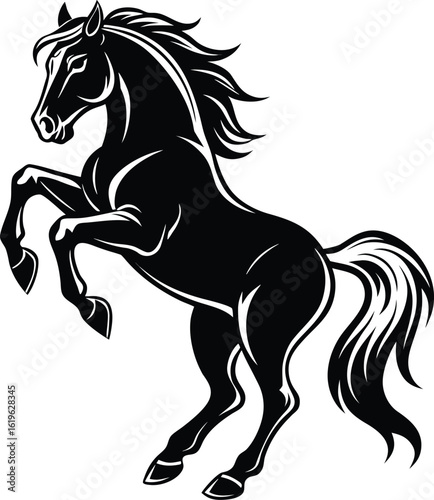 horse silhouette vector illustration.