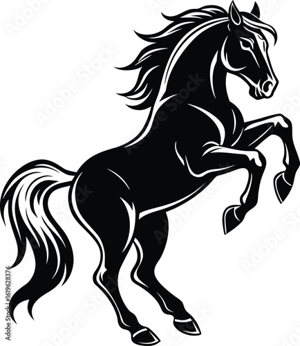 black horse vector illustration