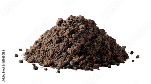 Wallpaper Mural Rich Soil: A close-up view of a pile of dark, fertile soil, ideal for gardening and agriculture, evoking a sense of growth and sustainability. Torontodigital.ca