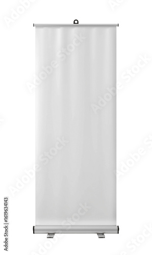 Blank roller banner mockup isolated on transparent background. Billboard and Presentation concept
