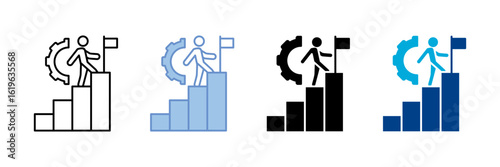 Leadership Development Icon Set Multiple Style Collection