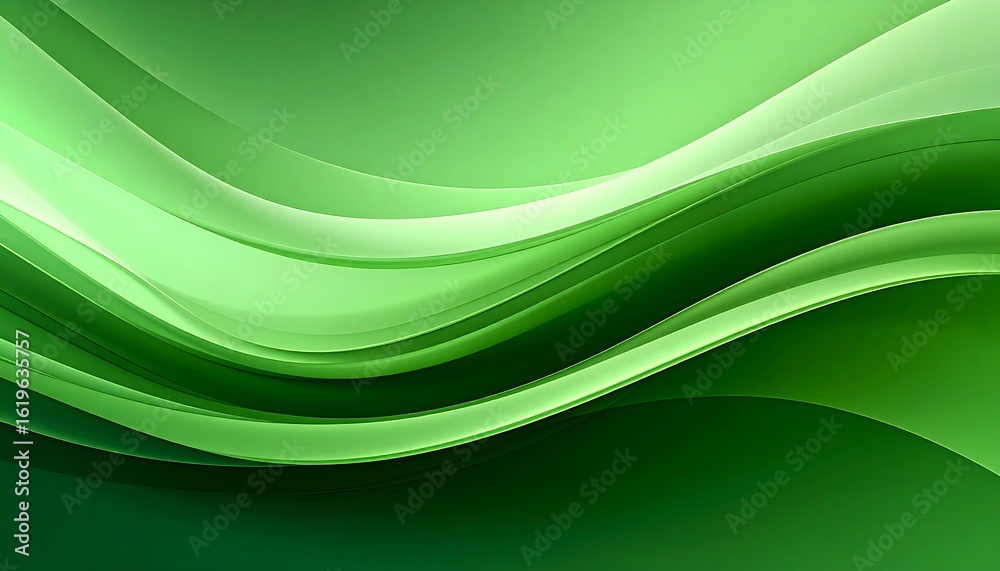 Fototapeta premium Abstract green wave background with varying shades and smooth curves