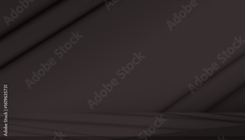 Brown Chocolate Background,Studio with Shadow on Brown French Roast Wall and Podium Floor for Autumn Product Design,Interior Kitchen Room with Window Light Line Texture, Abstract Art for 2026 Trends