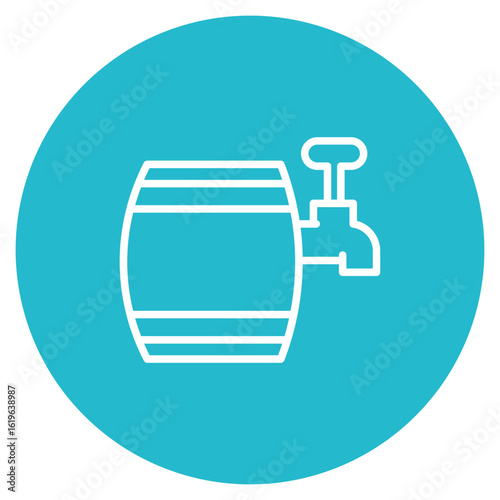 Barrel with Tap icon vector image. Can be used for Oktoberfest.