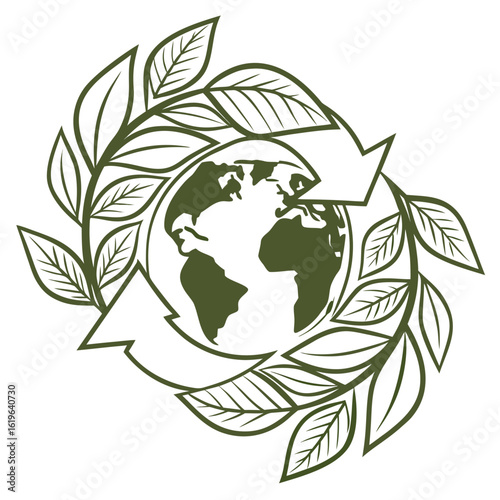Eco-Friendly Planet Vector Symbol for Nature Brands
