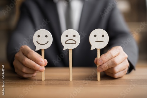 Corporate customer feedback evaluation on emotional satisfaction professional assessment of engagement in business environment