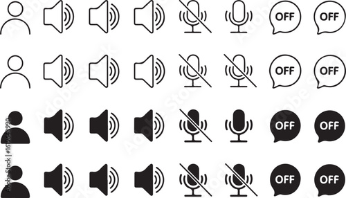 User speaker microphone off icons user icon speaker icon