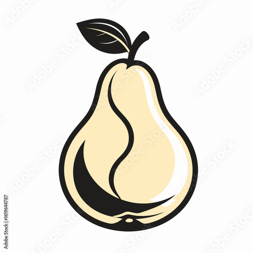 Outlined pear fruit graphic