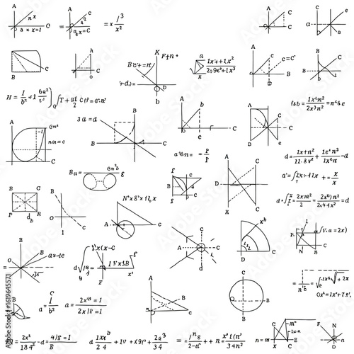 Mathematical Formula and Equation Diagrams Algebra Geometry and Calculus