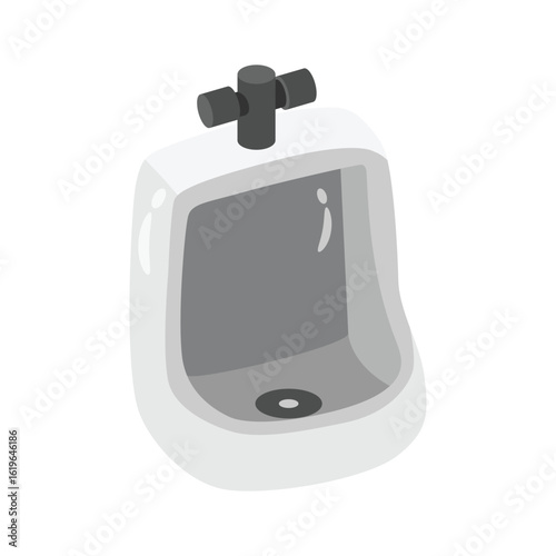 Eye catching 2d style flat icon of urinal, ready for premium use