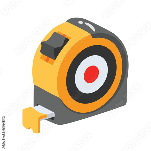 Modern 2d style flat icon of measuring tape, premium vector